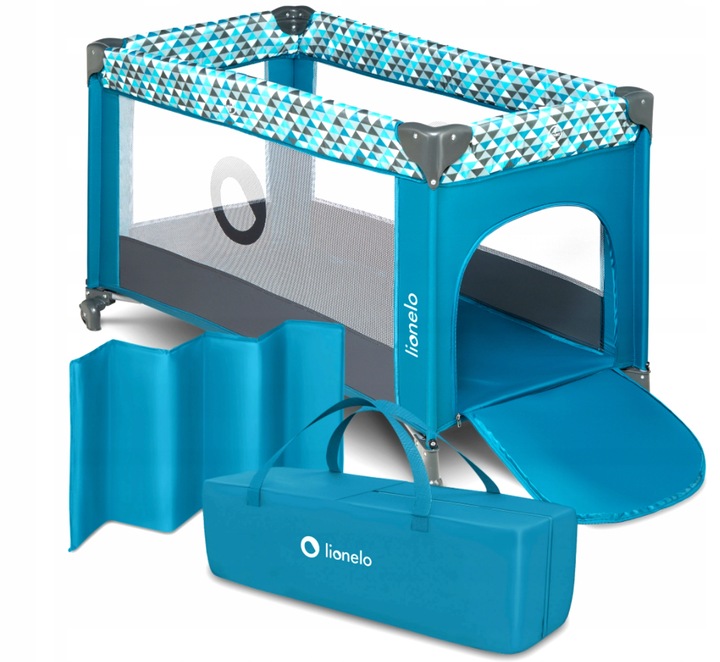 Lionelo Cestovní postýlka STEFI GREEN TURQUOISE