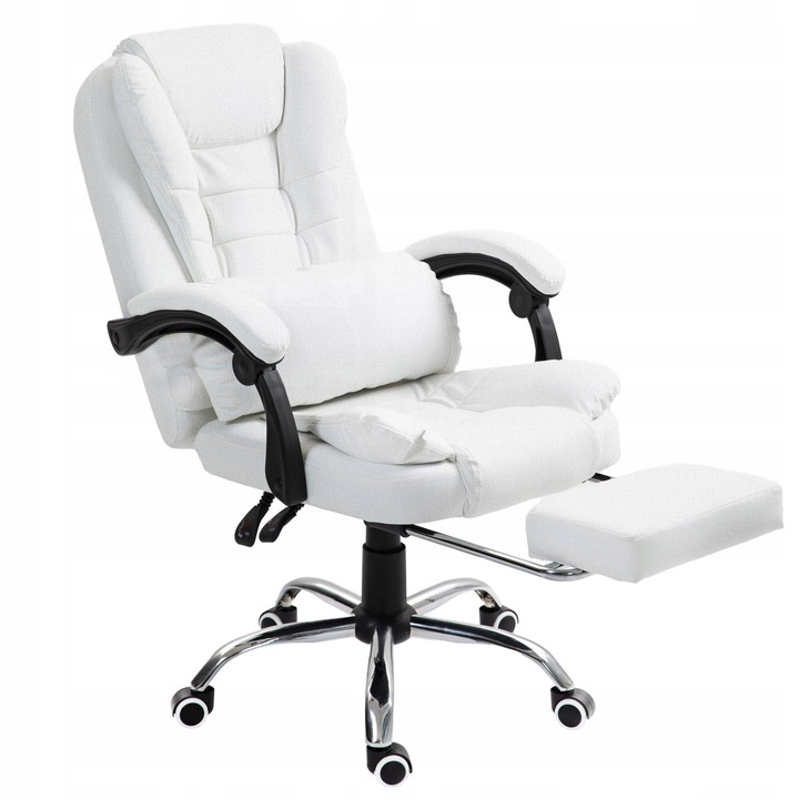 Látkové kancelářské křeslo podnožka GIOSEDIO NBR002 BÍLÁ LEVNĚ