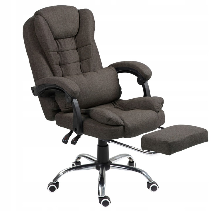 Látkové kancelářské křeslo s podnožkou GIOSEDIO NBR003 hnědé