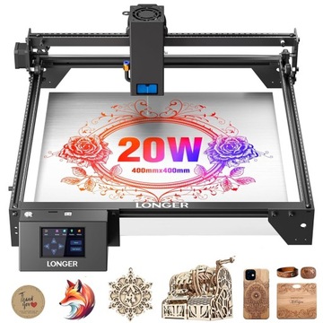 LONGER RAY5 120W 375x375mm 256Bit 24W laserová gravírka a řezačka