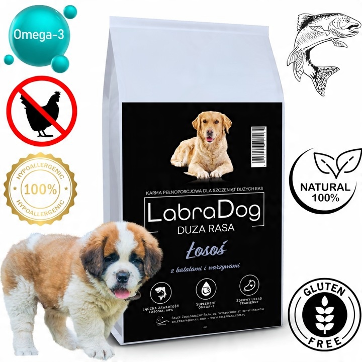 LabraDog Superfood Hypoalergenní losos se zeleninou pro štěňata 12kg