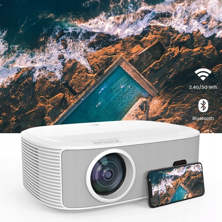 LED projektor Zenwire Projektor Zenwire yg691 SMART WIFI Netflix bílý
