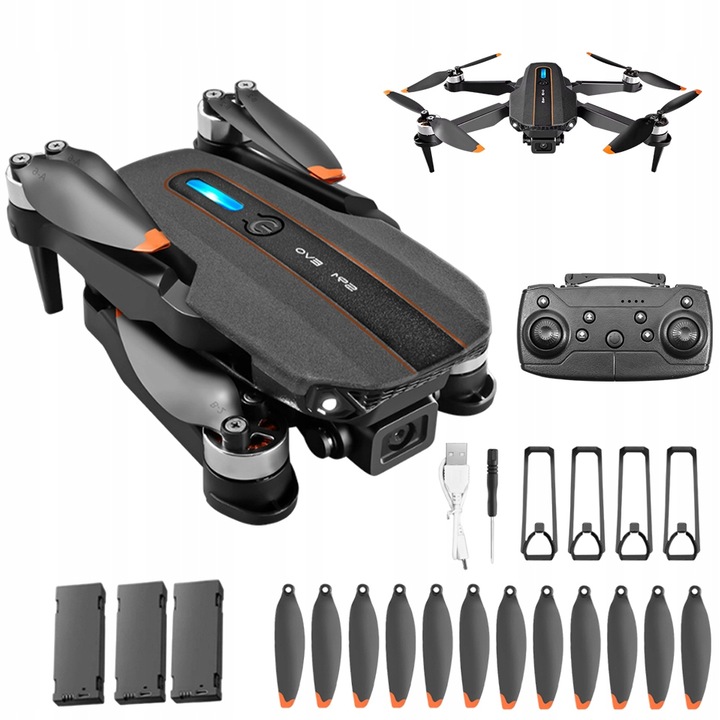LED RC DRON DVOJITÁ HD KAMERA PRO FOTOGRAFIE A VIDEA SE 2 BATERIEMI 1800MAH