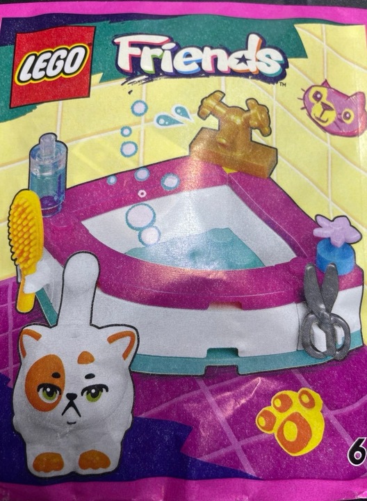 LEGO Kapsička Polybag Friends Kočka Kotě Vana Groomer Koupelna 562410