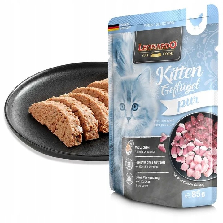 Leonardo Finest Selection Bezobilné Vlhké Krmivo pro koťata s kuřecím masem 85 g