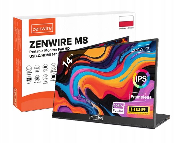LCD monitor Zenwire Přenosný monitor Zenwire 14 M8 FHD IPS pro notebook 14" 1920 x 1080 px IPS / PLS