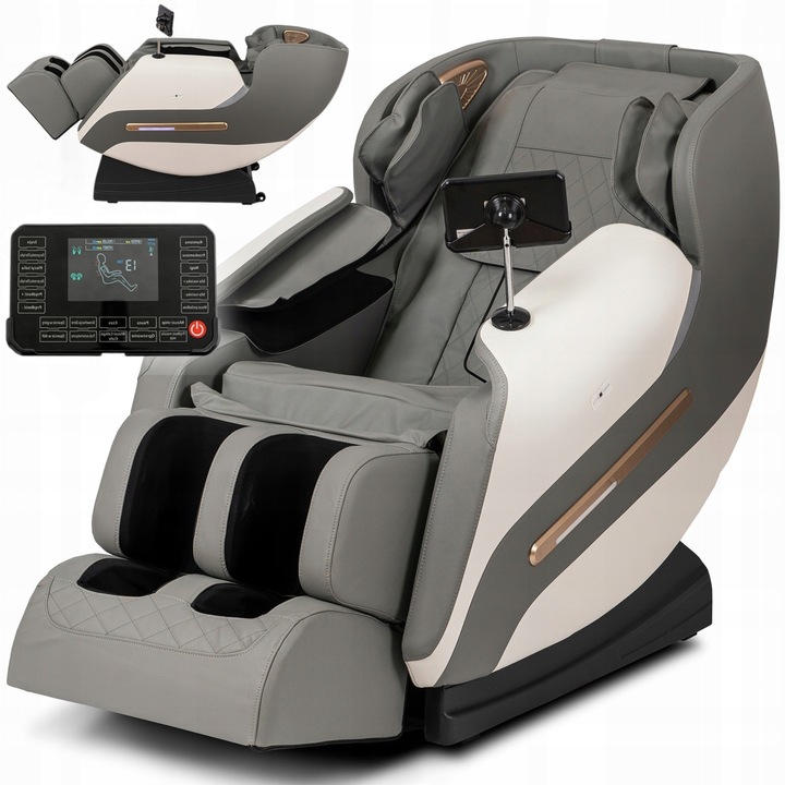 Masážní Křeslo Moderní Relaxační s Funkcí Masáže VX MAX Šedé