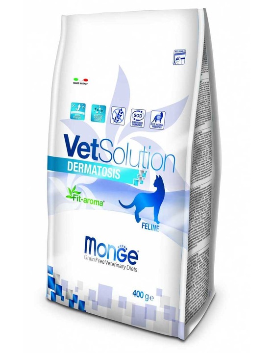 MONGE Veterinární roztok pro kočky s dermatózou 400g LEVNĚ