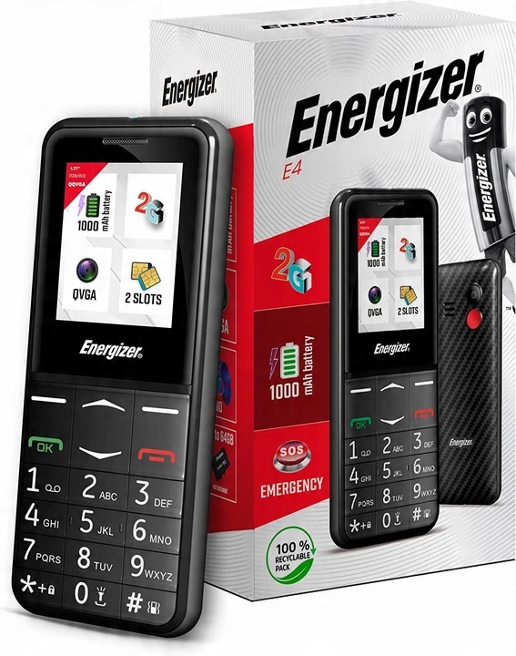 Mobilní telefon Energizer 8 2 GB / 1 GB černý
