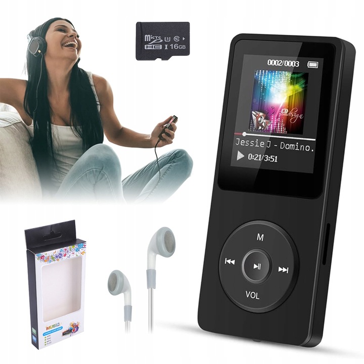 MP3 Bedee PŘEHRÁVAČ MP3 32GB RADIO FM černý 32 GB AKCE