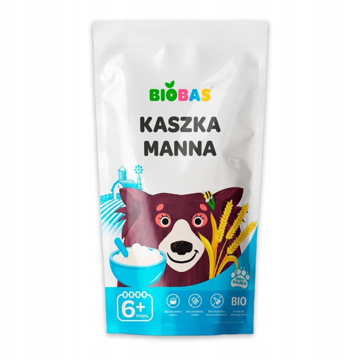 Manna BIO bezmléčná kaše bez cukru EKOLOGICKÁ bez GMO 200 g / BioBas