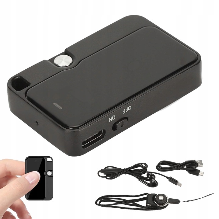 MINI ŠPIONÁŽNÍ DIKTAFON AKTIVACE HLASEM REDUKCE ŠUMU 32 GB + SLUCHÁTKA