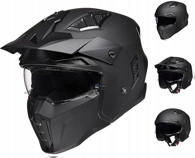 Motocyklová Přilba ILM Z302 Vintage Retro, Matná, L – Vysoká bezpečnost