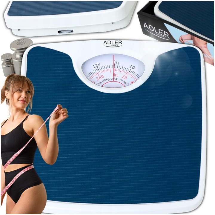 MECHANICKÁ KOUPELNOVÁ VÁHA ADLER DO 130 KG, ANALOGOVÉ JEDNODUCHÉ OVLÁDÁNÍ