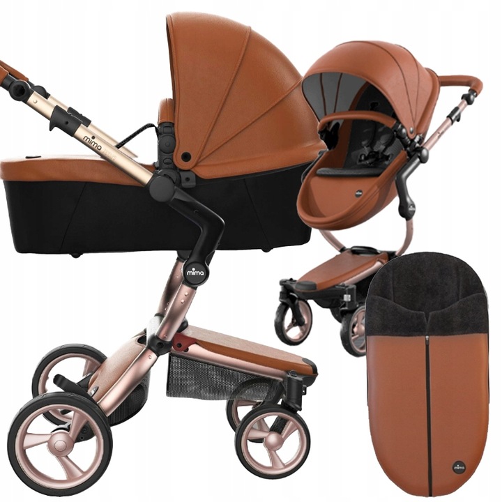 MIMA XARI KOČÁREK 2v1 HLUBOKÝ-PROCHÁZKOVÝ ROSE GOLD 4G CAMEL + fusak