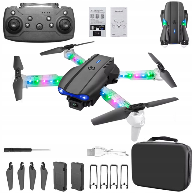 MINI DRONY 2 KAMERY RC KVADOKOPTÉRA WIFI VZLET/VRÁCENÍ JEDEN KLÍČ+ 2 BATERIE