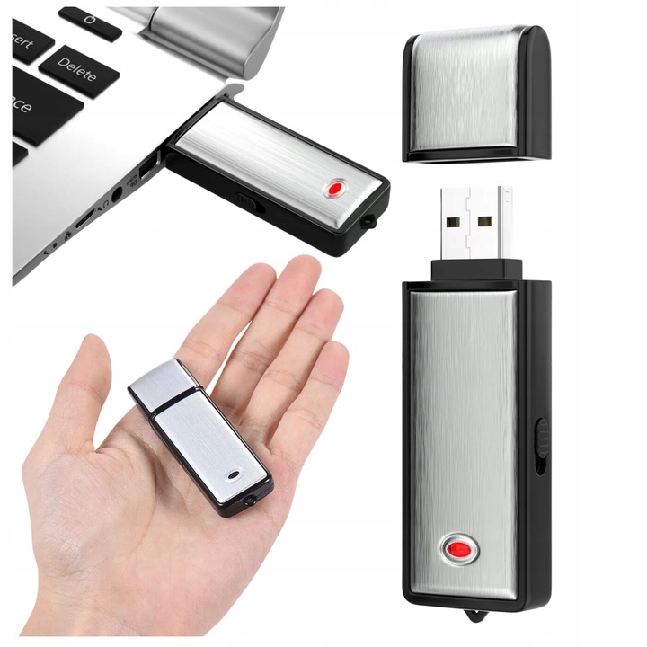 MINI ŠPIONÁŽNÍ DIKTAFON SKRYTÝ ODPOSLECH V FLASH DISKU 15 HODIN NAHRÁVEK