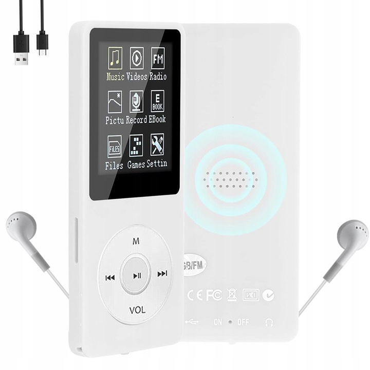 MP3 PŘEHRÁVAČ HUDBY BLUETOOTH WALKMANA PŘEHRÁVAČ FM RÁDIO 16 GB SE SLUCHÁTKY