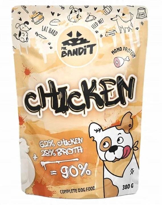 Mr. Bandit Chicken 380g Monoproteinové Krmivo Mokré s kuřecím masem pro psy