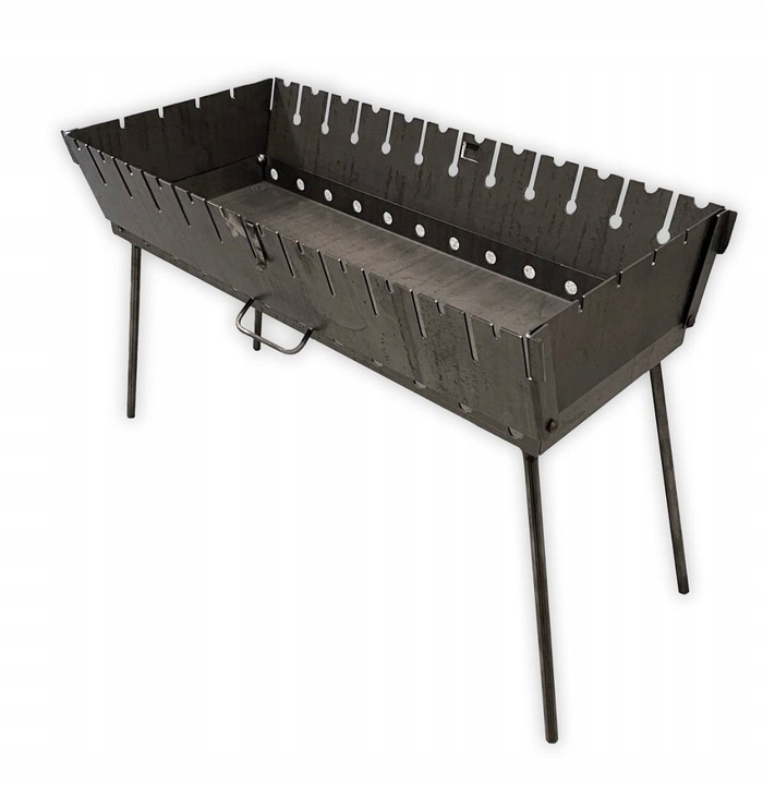 MANGAL NA 12 ŠPÍZŮ, GRIL NA DŘEVĚNÉ UHLÍ, KUFR, SILNÝ KOV, 2 MM