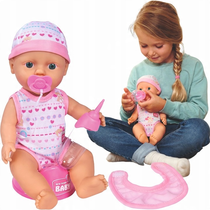 NEW BORN BABY PANENKA MIMINKO INTERAKTIVNÍ ČŮRÁ PIJE + NOČNÍK AKC.