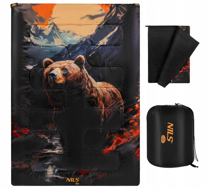 NILS NC3601 SPACÍ PYTEL 3V1 DVOULŮŽKOVÝ BEAR 200X140 CM
