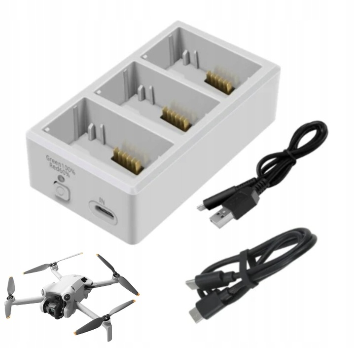 Nabíječka HUB dron DJI Mini 3 / Mini 3 Pro / Mini 4 Pro 3-aku YX storage