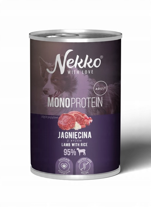 NEKKO MONOPROTEIN ADULT KRMIVO MOKRÉ PRO PSA JEHNĚČÍ S RÝŽÍ 400 g