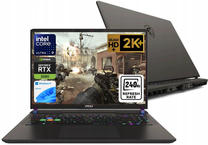 Notebook MSI Vector 16 HX AI 16" Intel Core Ultra 9 16 GB / 1024 GB černý