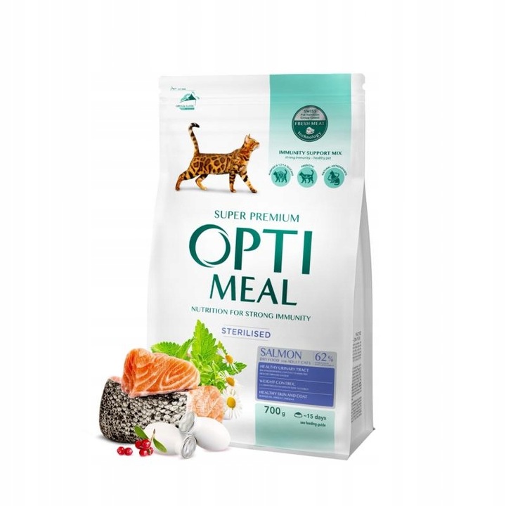 OPTIMEAL Superpremium pro kastrované kočky s lososem 700g