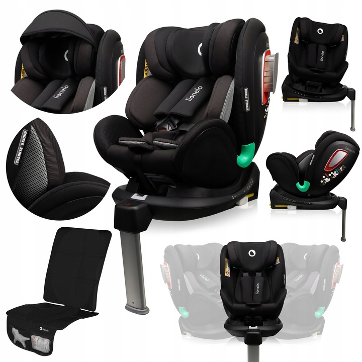OTOČNÁ AUTOSEDAČKA 360° S CERTIFIKÁTEM ADAC 0-18 kg LIONELO ANTOON