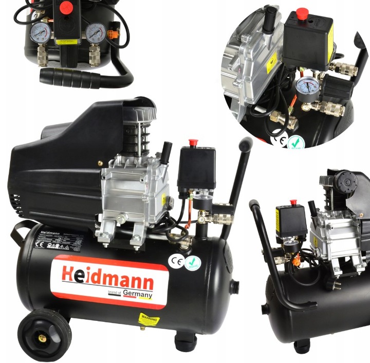 Olejový kompresor Heidmann BM-2024 24 l 8 bar LEVNĚ