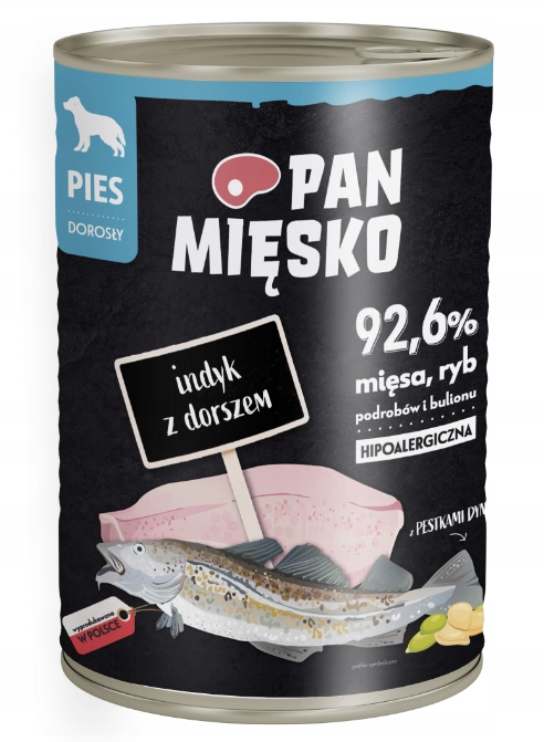 Pan Mięsko krmivo pro psa Krůta s treskou 400 g