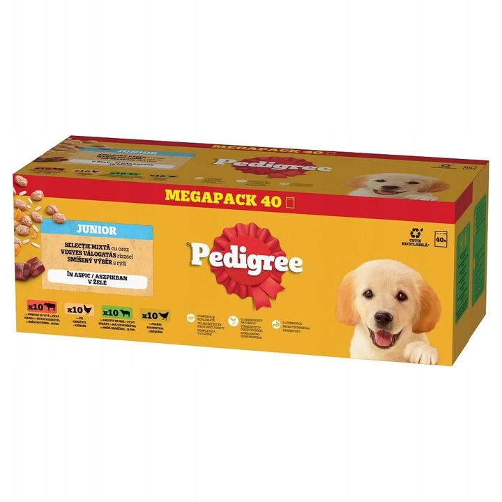 PEDIGREE Junior Výběr příchutí s rýží vlhké krmivo pro štěňata 40x100g