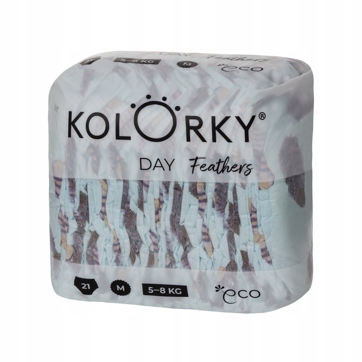 Plenky ekologické Kolorky Day Pírka M 5-8 kg - šetrné k pokožce