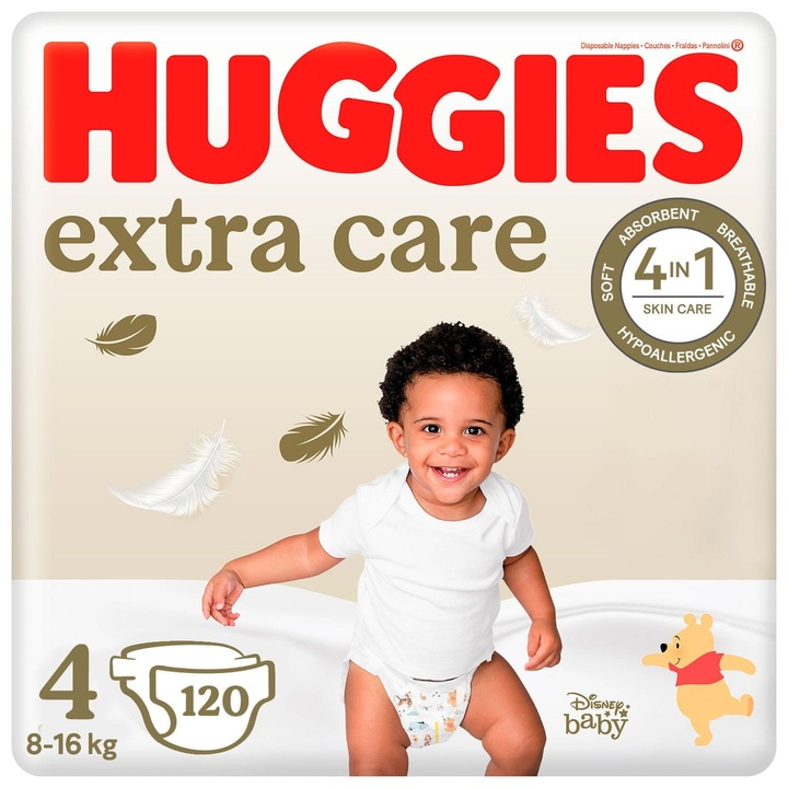 Plenky Huggies Extra Care Velikost 4 120 ks
