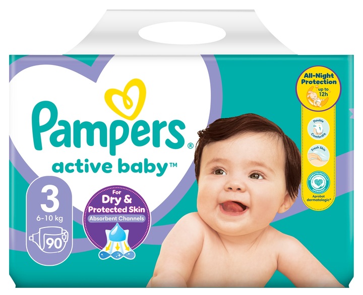 Pampers 3 Active Baby plenky 6-10 kg 90 Plenky