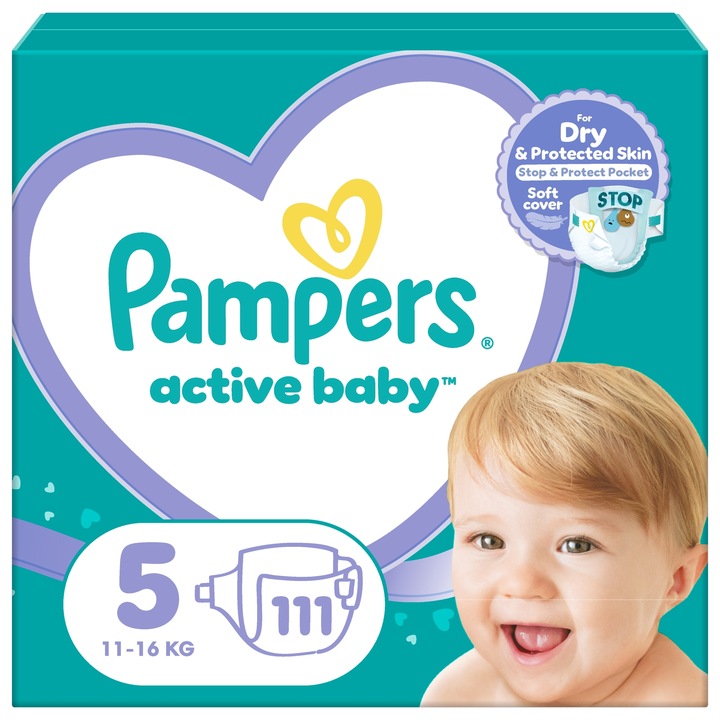Pampers Active Baby Plenky Velikost 5, 111 Plenek, 11-16 kg