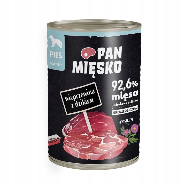 Pan Mięsko krmivo pro dospělého psa Vepřové s divočákem 400 g VÝPRODEJ