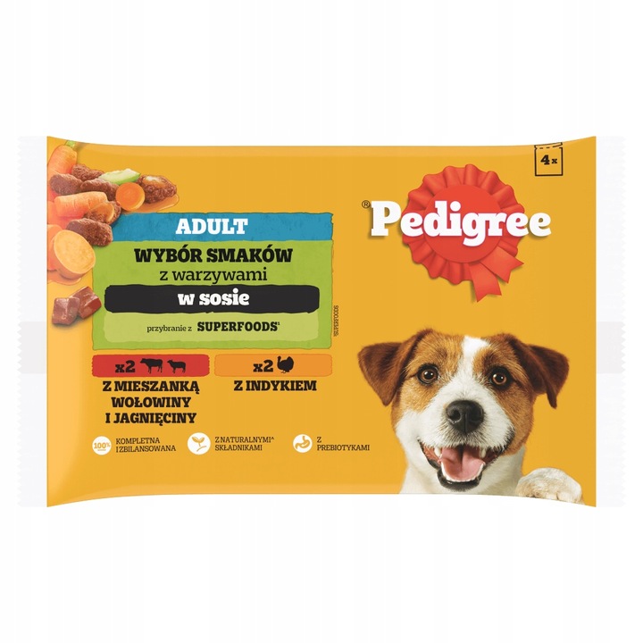 PEDIGREE krůta HOVĚZÍ V OMÁČCE 4X100G krmivo PSA