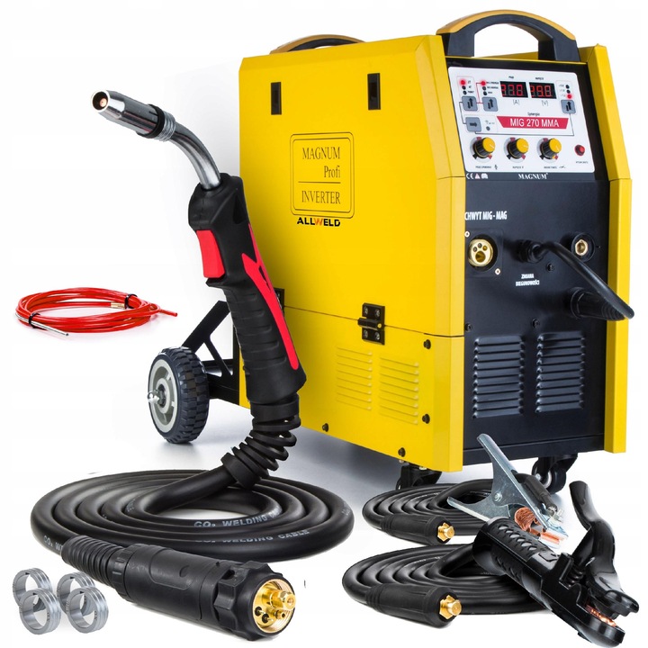 POLOAUTOMATICKÝ SVAŘOVACÍ STROJ MAGNUM MIG 270 MMA SYNERGIE 270A 400V IGBT 4X4 ALU
