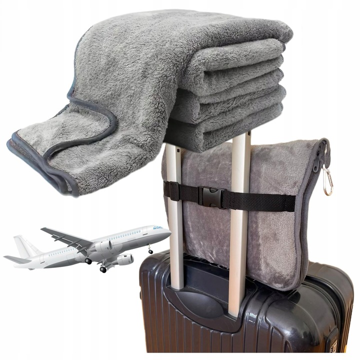 POLŠTÁŘ CESTOVNÍ DEKA 3v1 POSUVNÍKEM TURISTICKÁ CESTOVNÍ LETADLO AUTA FLEECE SLEVA