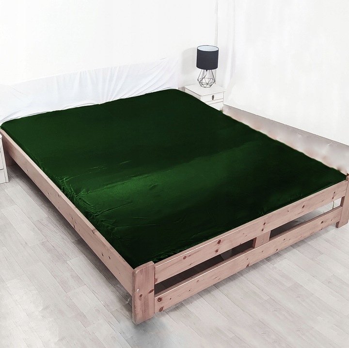 Prostěradlo 160 x 200 cm zeleň lahvové