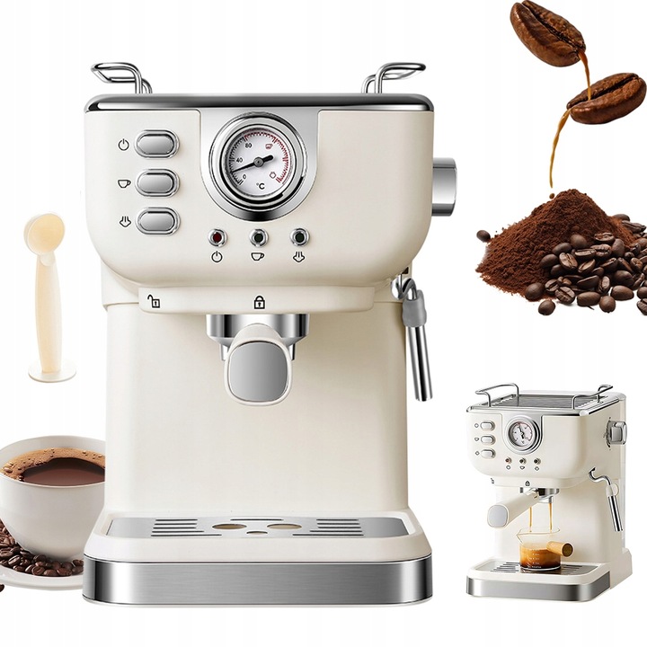 Pákový tlakový kávovar GÖTZE&JENSEN ECM700 stříbrný/šedý