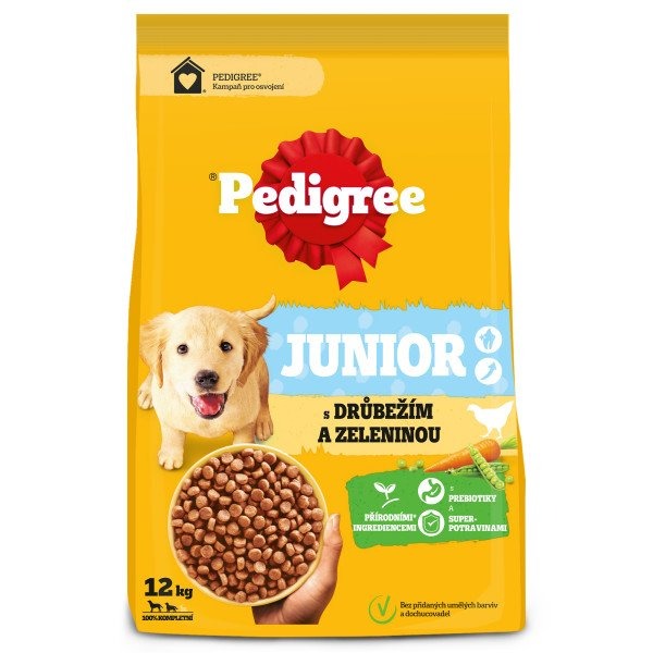 Pedigree granule s drůbežím se zeleninou pro štěňata 12kg