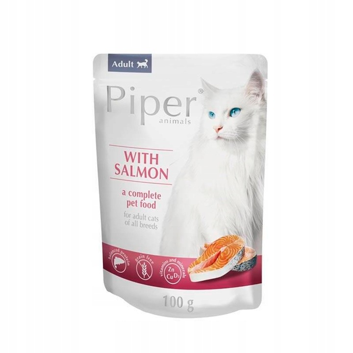Piper Adult Bezobilné Mokré Krmivo Pro Kočky 100 g s lososem