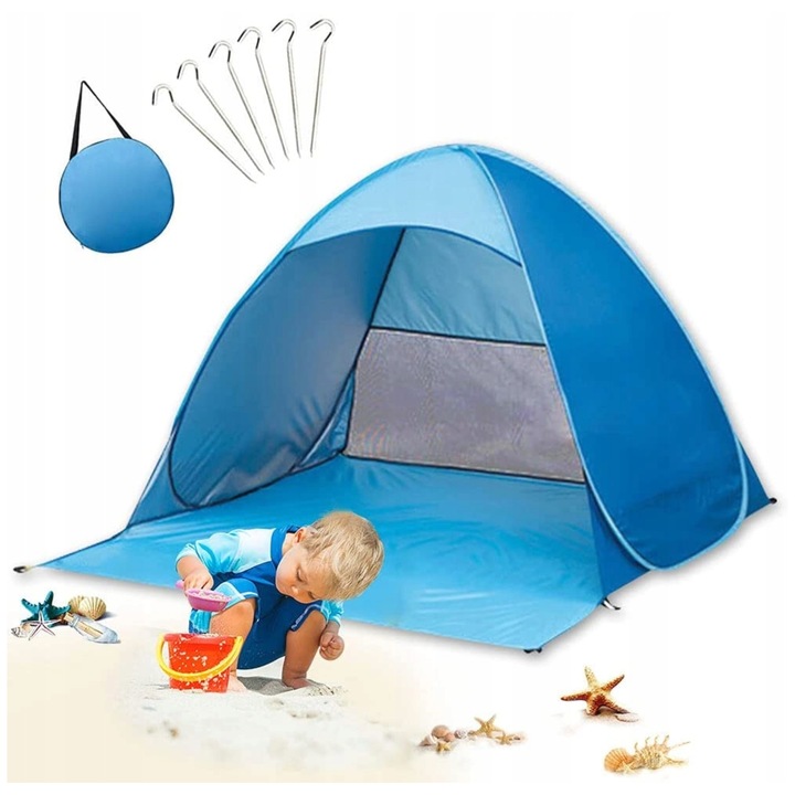 Plážový Satis EB135 modrý 145 cm x 1,65 m x 110 cm