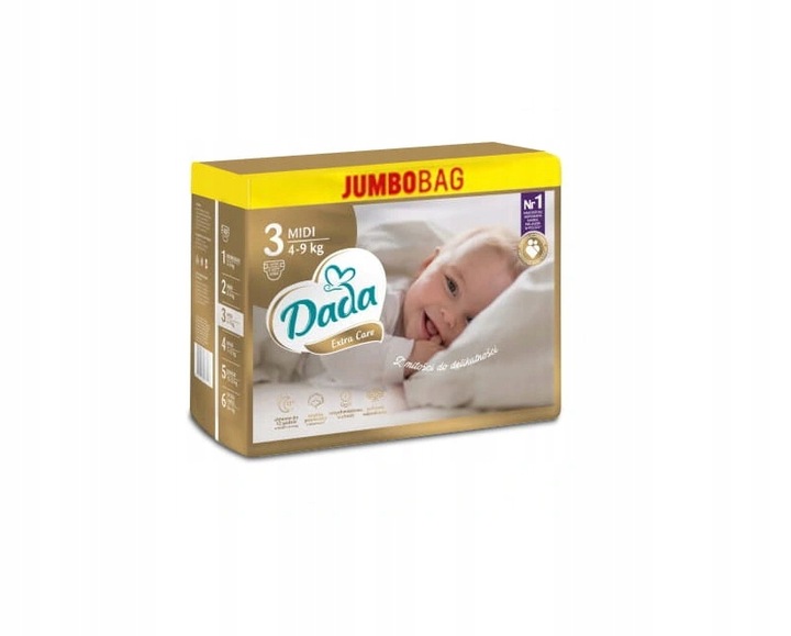 Plenky Dada JumboBag velikost 3 4-9 kg 96 ks