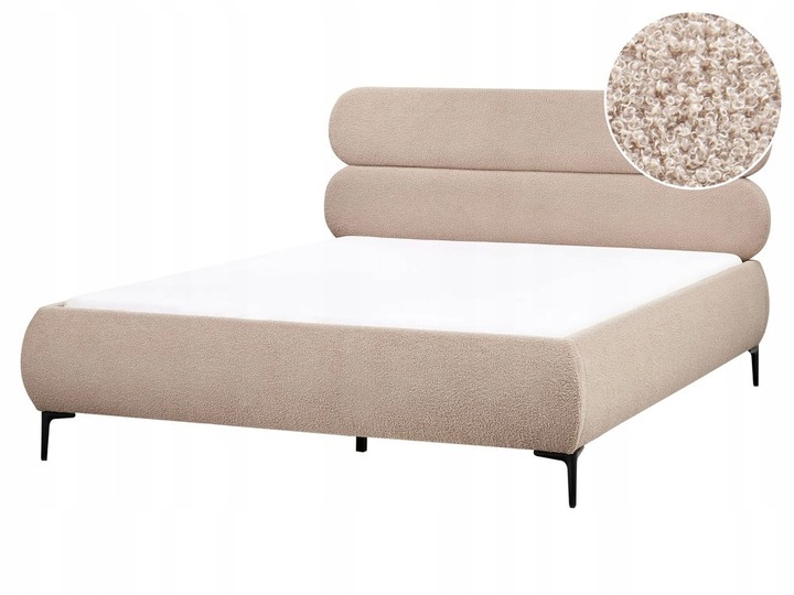 Postel Buklé LESSAY 160 x 200 cm Taupe