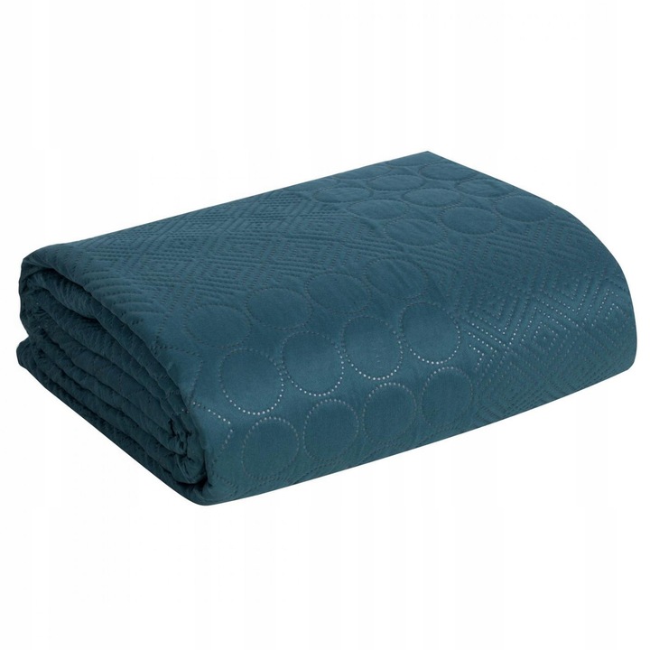 Přehoz na postel BONI/5 170x210 tyrkysový patchwork hrubý glamour pléd